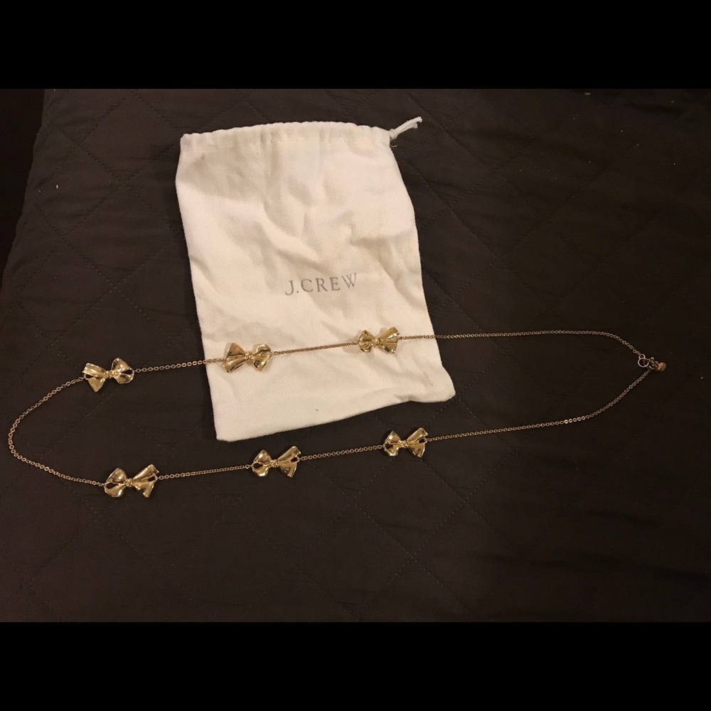 JCrew gold bow fashion necklace
